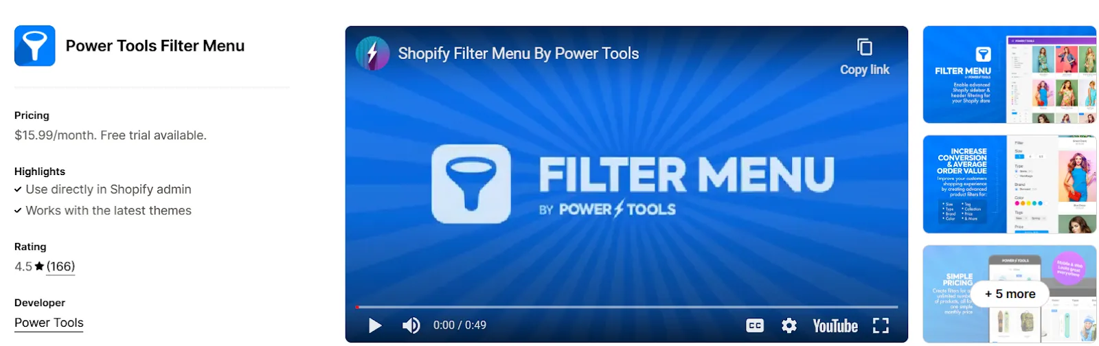 10. Power Tools Filter Menu